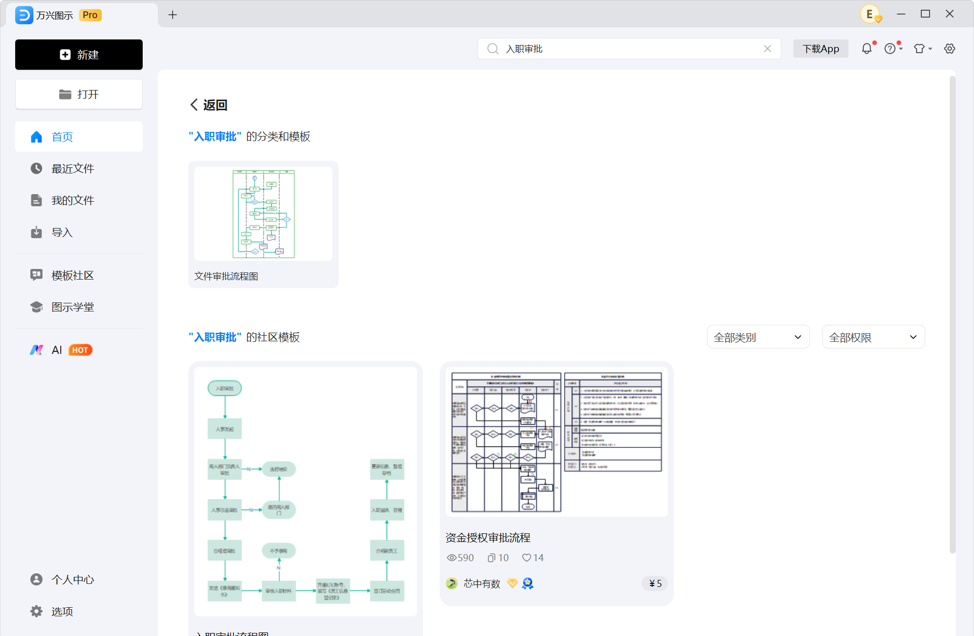 选择审批流程图模板