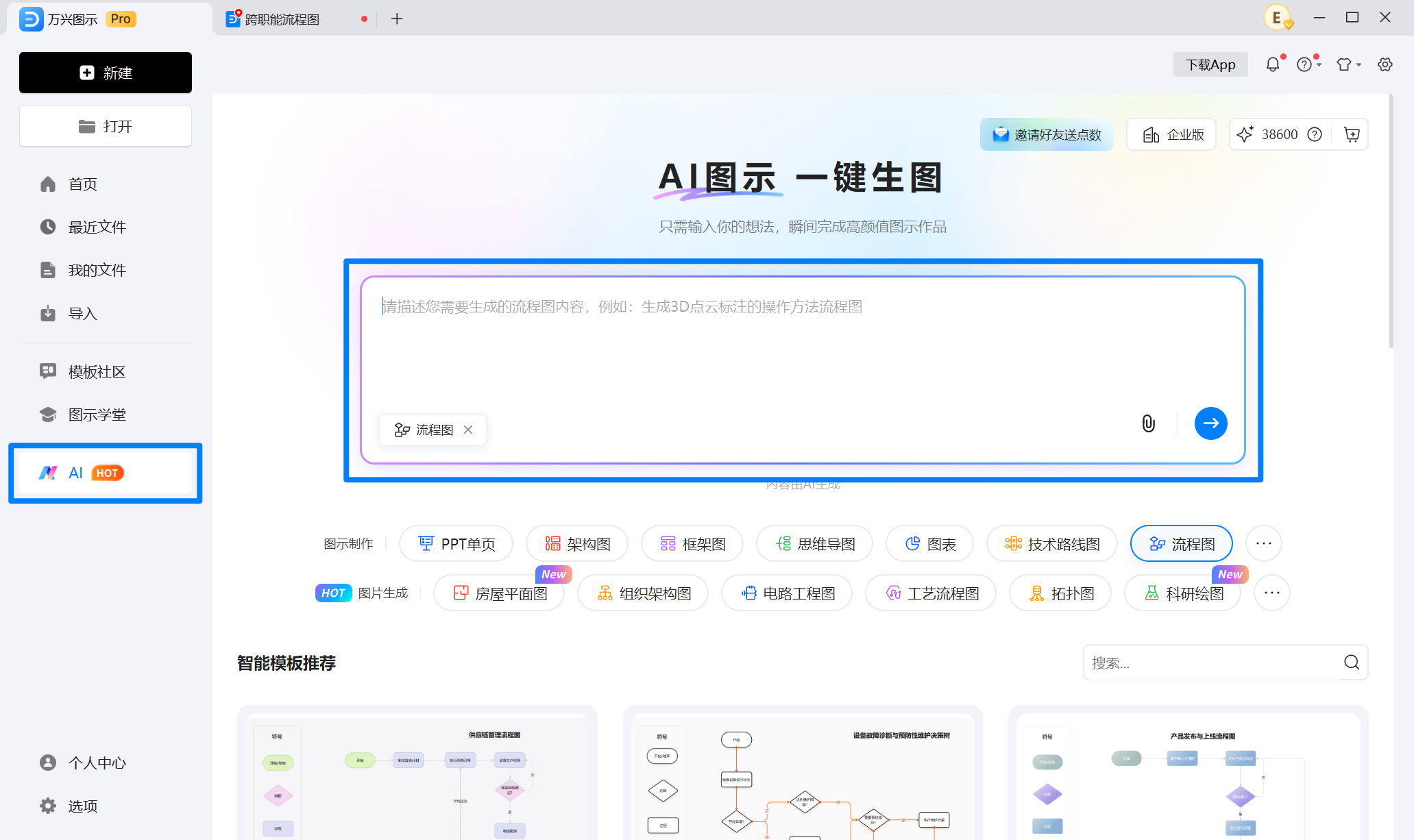 使用AI生成流程图