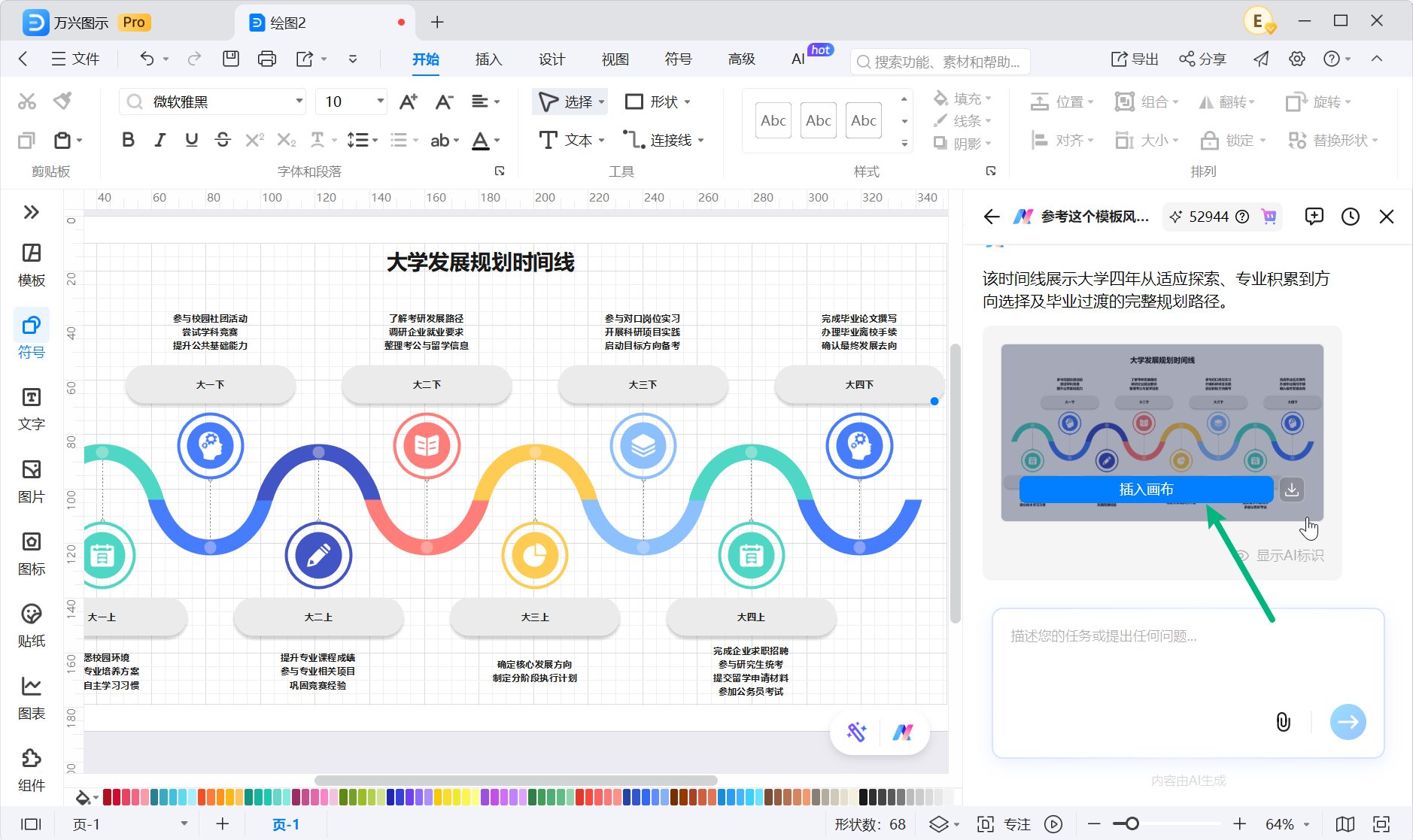 编辑大学 4 年规划时间轴