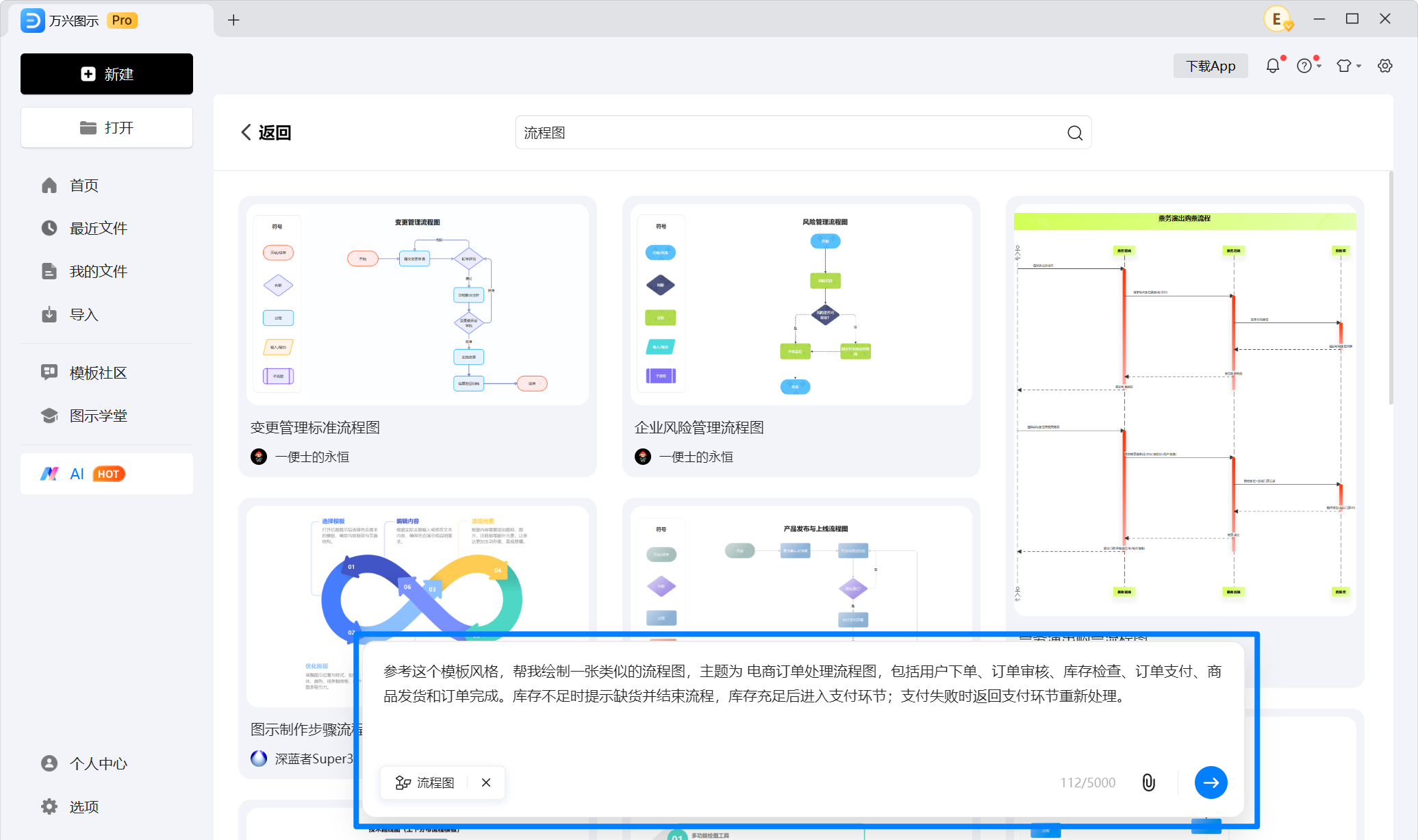 输入流程图 AI 提示词