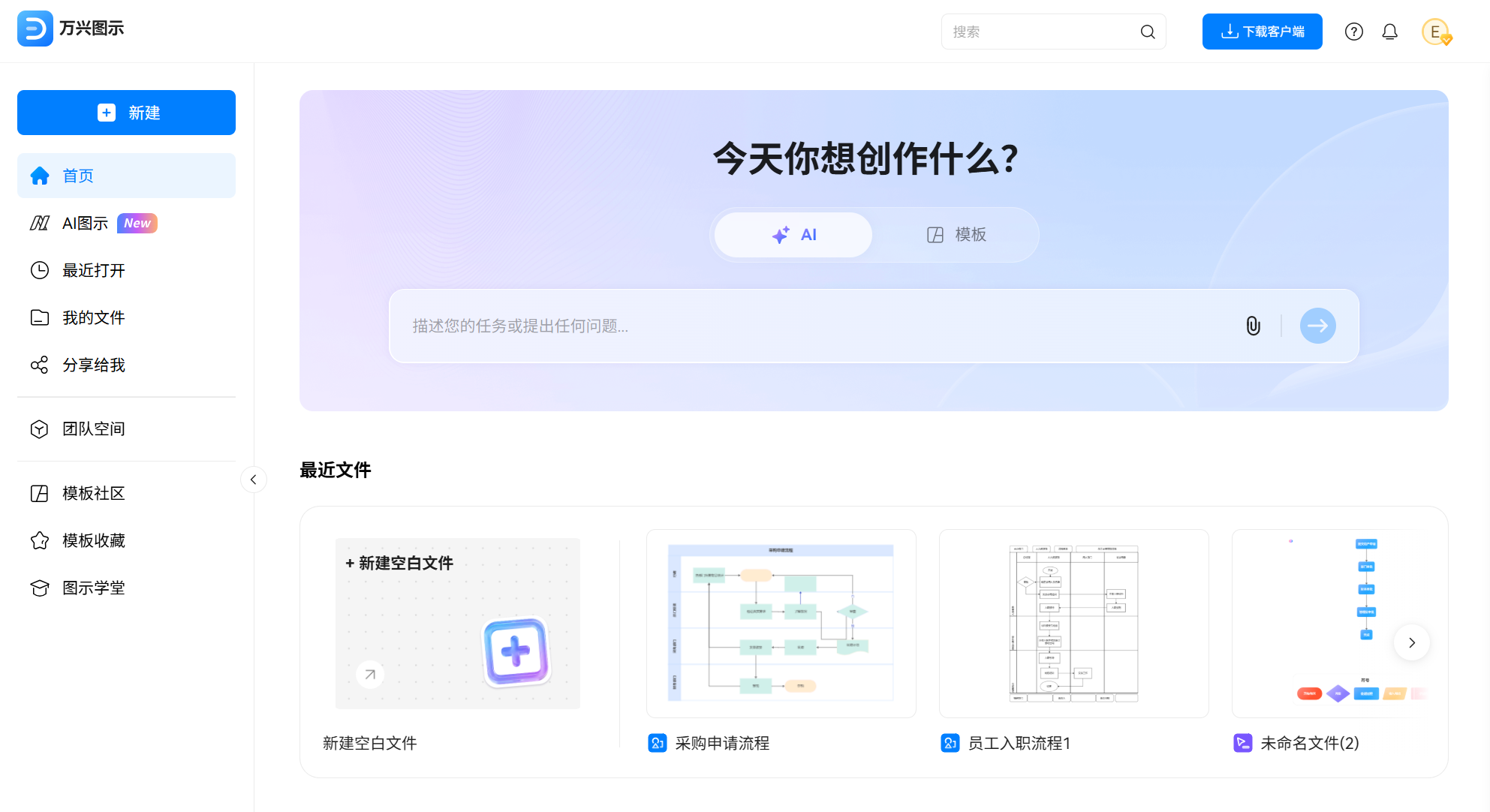 万兴图示在线制作流程图