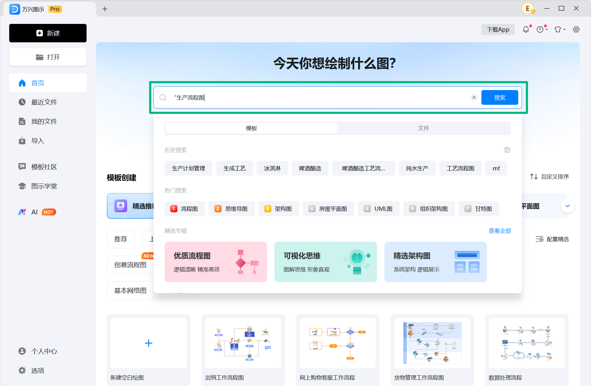 查找生产流程图模板