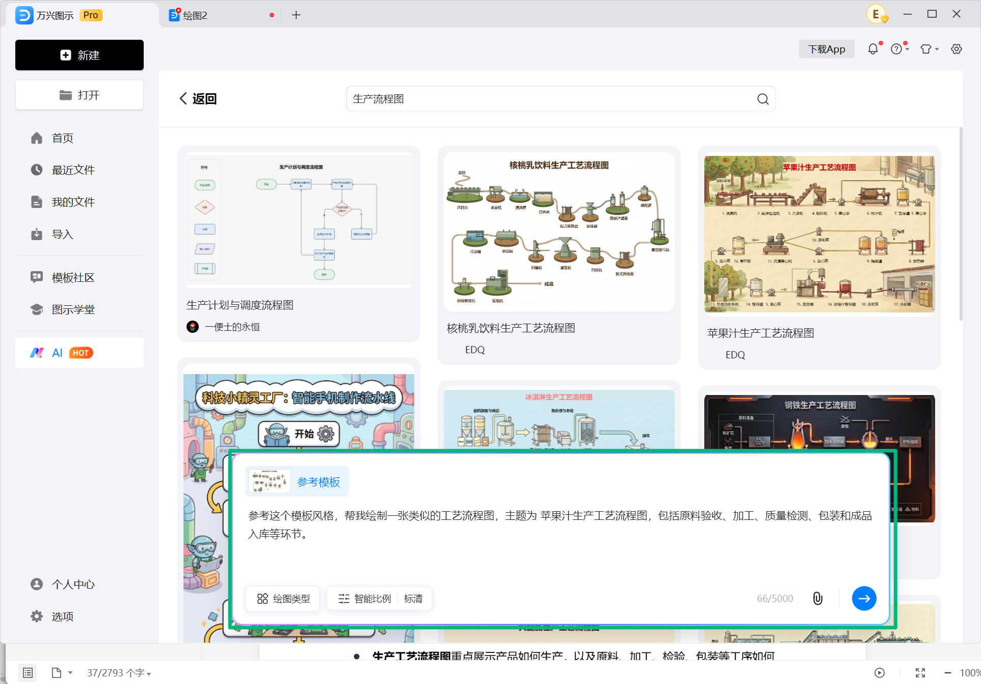 输入生产流程图需求