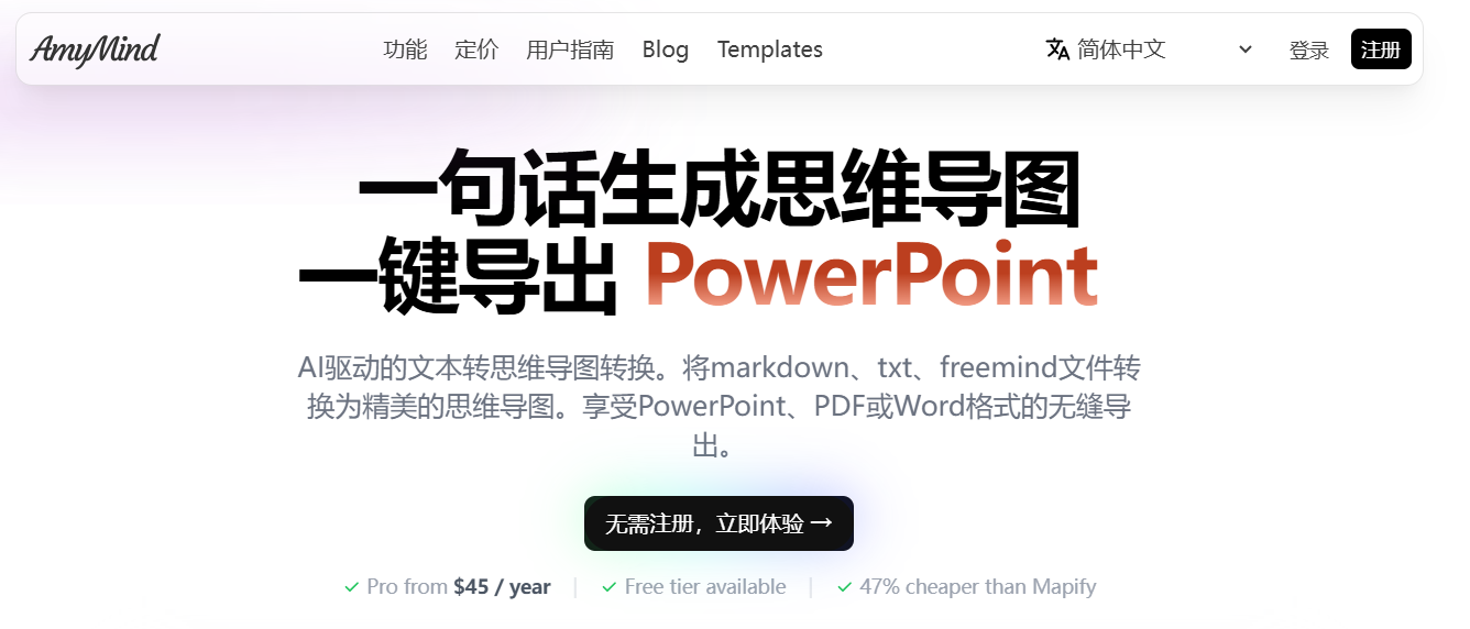 AmyMind AI 思维导图