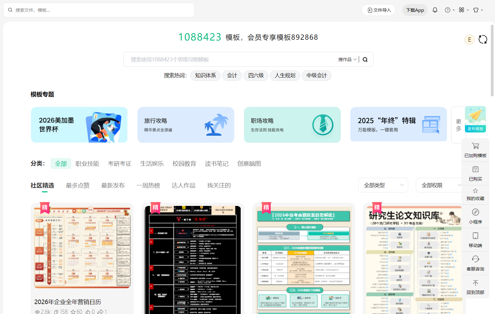 浏览导图模板