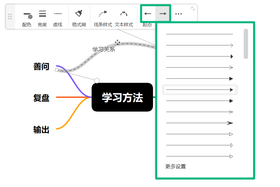设置关系线箭头样式