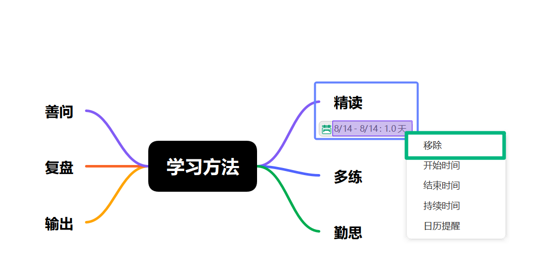 在万兴脑图中删除任务