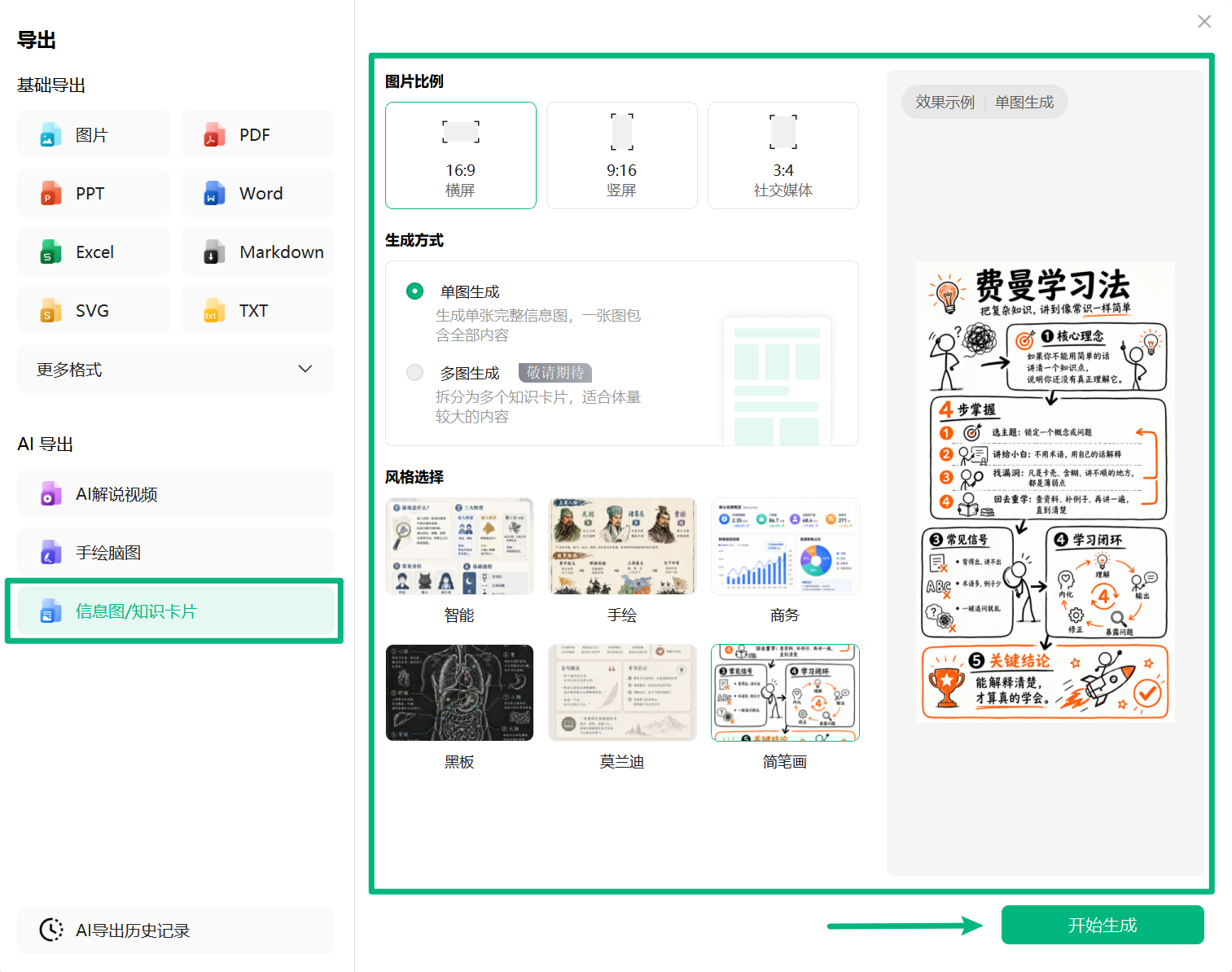 万兴脑图信息图与知识卡片