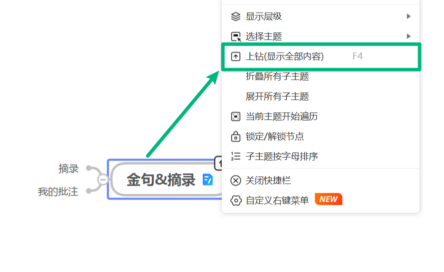 万兴脑图上钻功能