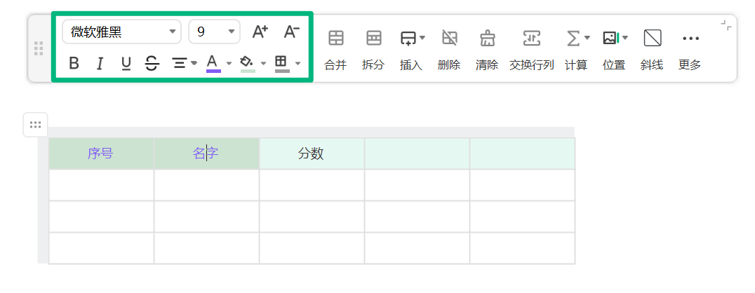 调整表格样式