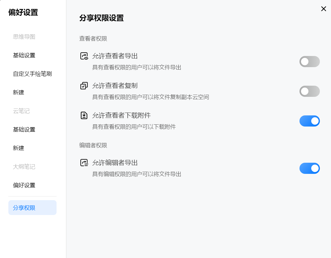 设置万兴脑图分享权限