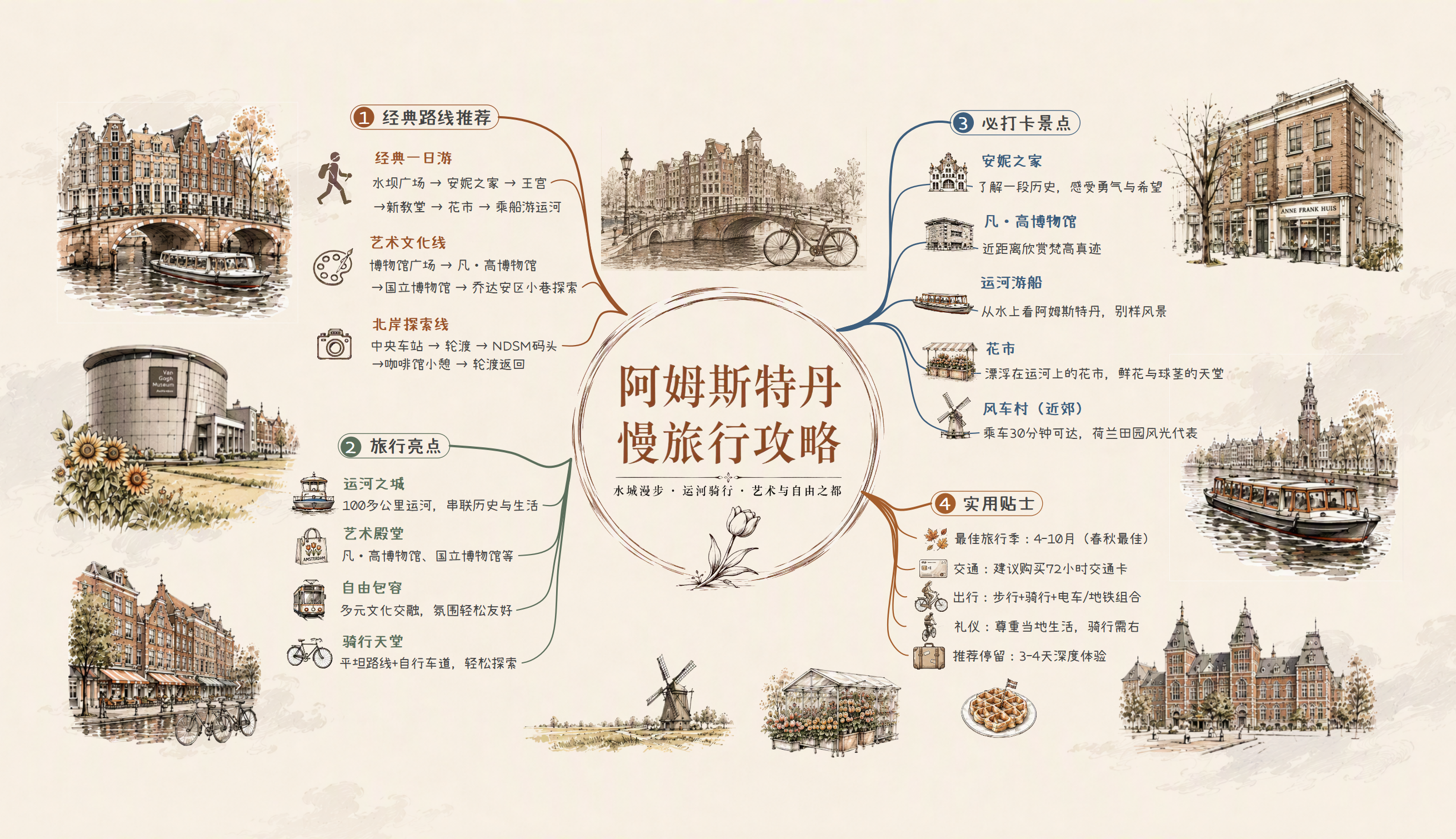 阿姆斯特丹慢旅行攻略：运河、博物馆与街区怎样串联