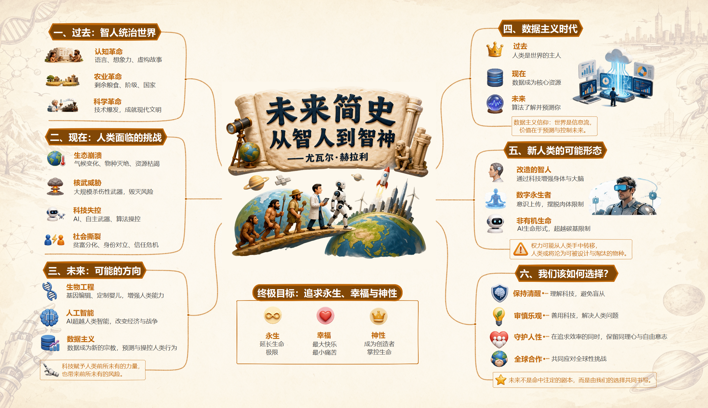 读懂《未来简史》：从人类新议题到数据主义的概念地图