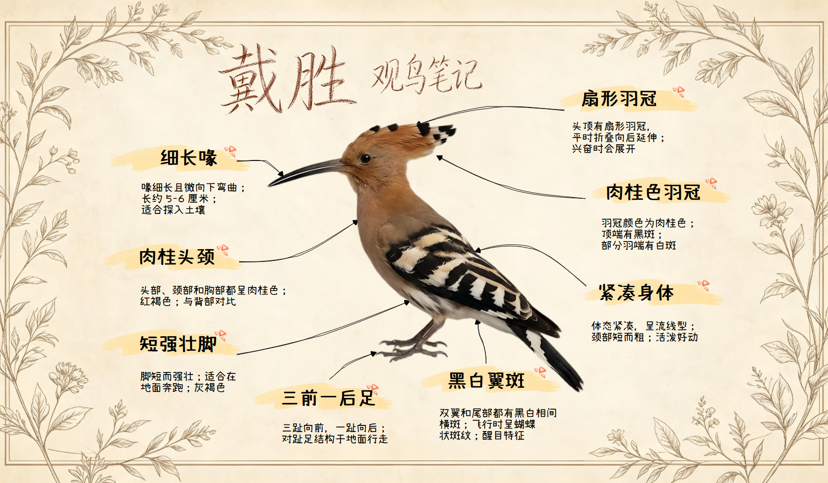 戴胜鸟识别与观鸟笔记：从外形特征到无干扰记录