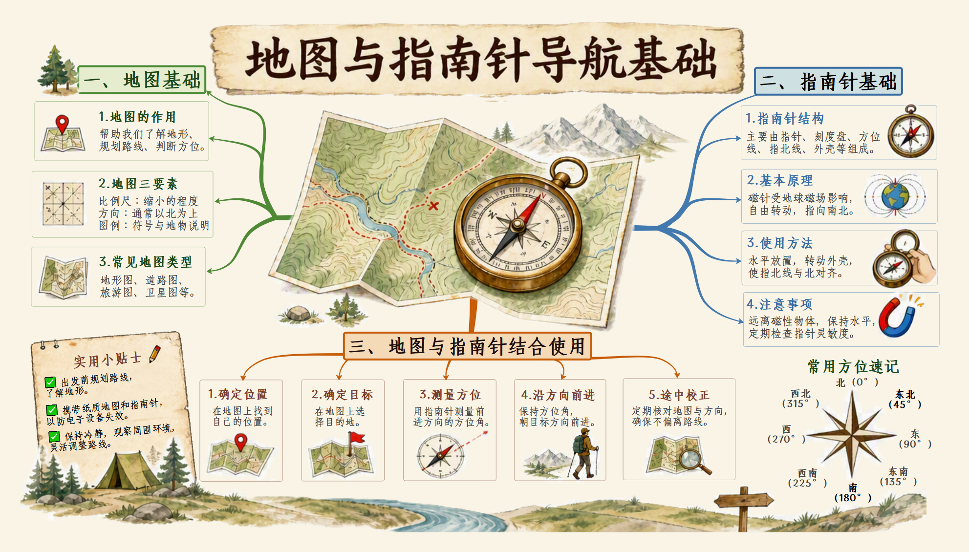 从读图到校正路线：把导航知识画成手绘行动图
