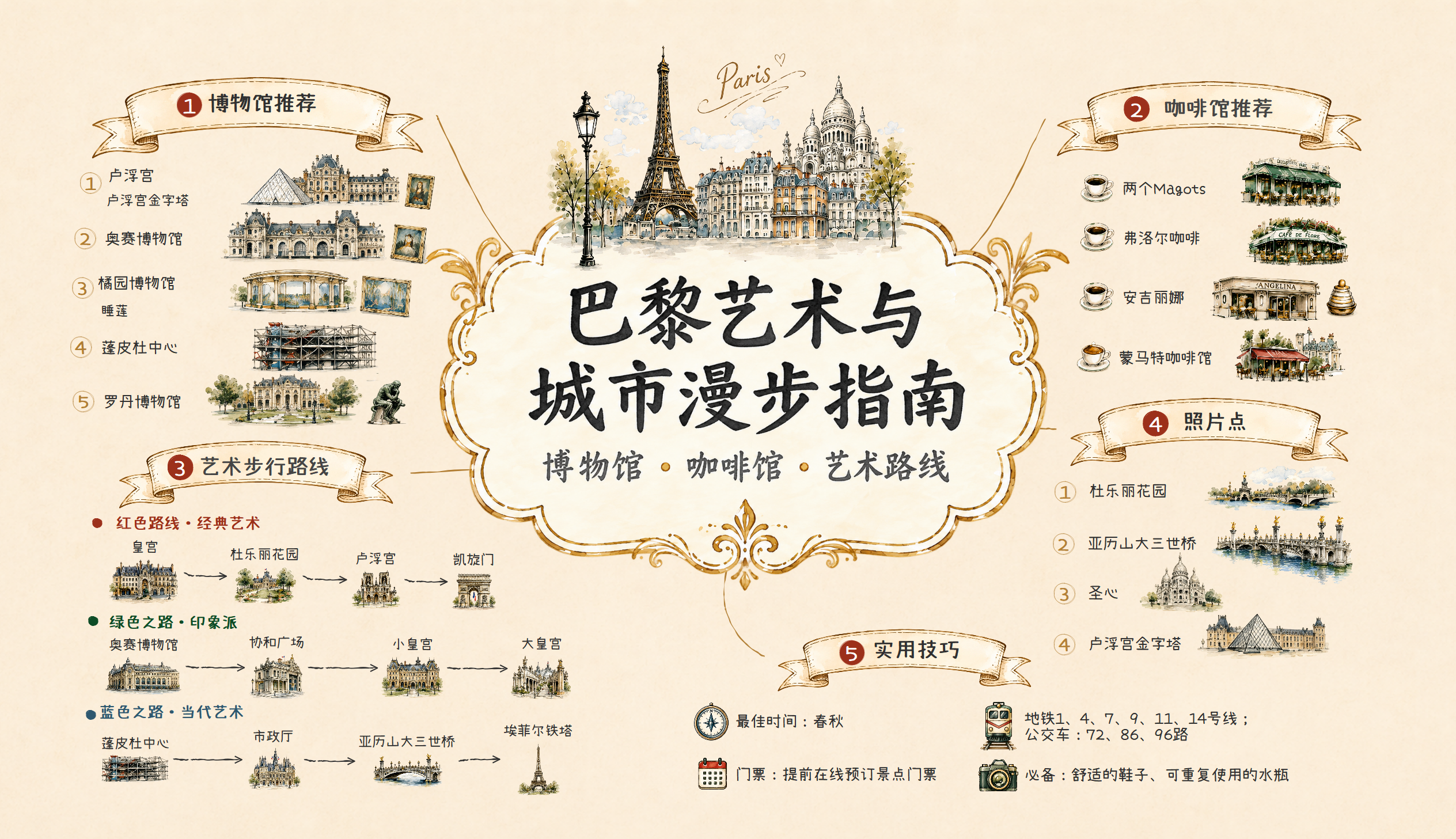 巴黎自由行规划：把艺术馆、咖啡馆与城市漫步串成路线