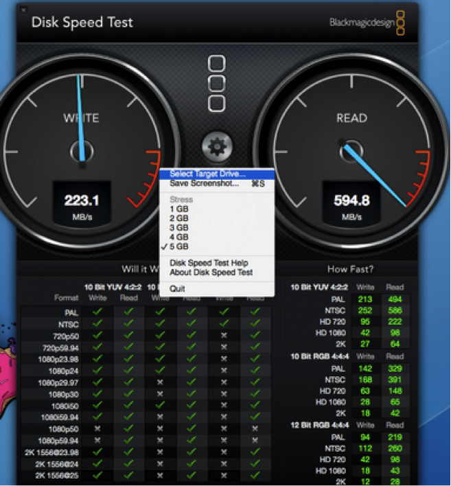 Mac硬盘速度测试-BlackMagic Disk Speed Test-2