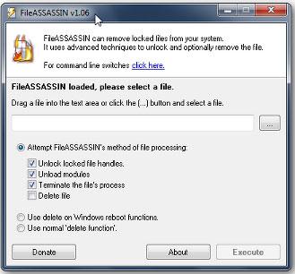 使用FileASSASIN删除不可删除的文件