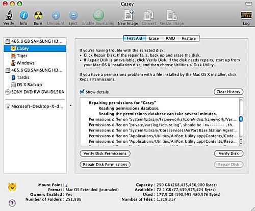 如何使用Mac Disk Utility-2修复硬盘驱动器和磁盘权限