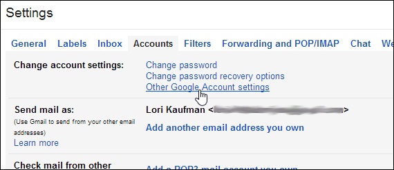 如何删除Gmail帐户更改帐户设置