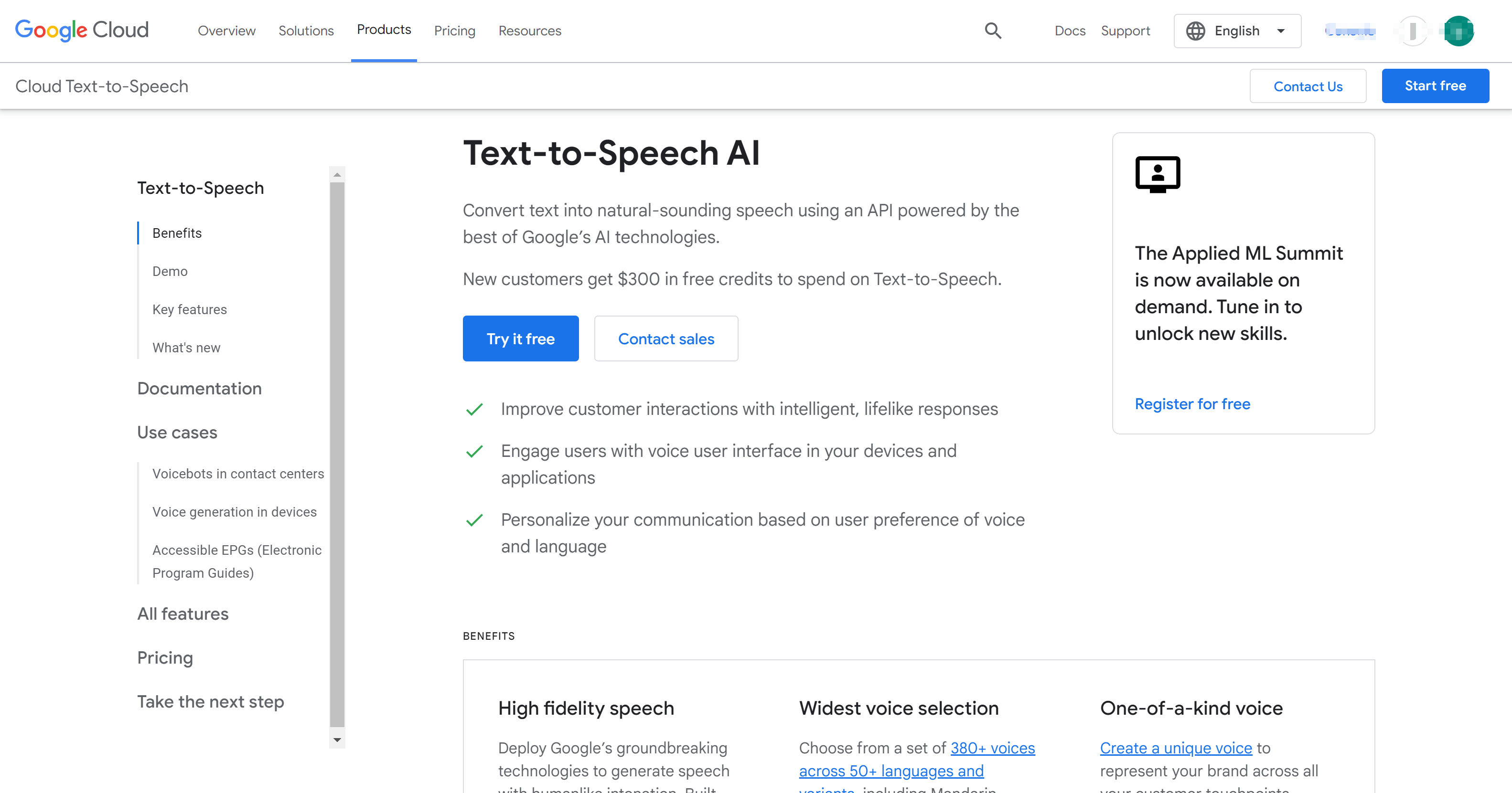 AI文本转语音Google Cloud Text-to-Speech